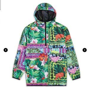 (NWT) Reason All Over Print Botanics Half-Zip Hooded Anorak (54"Chest)